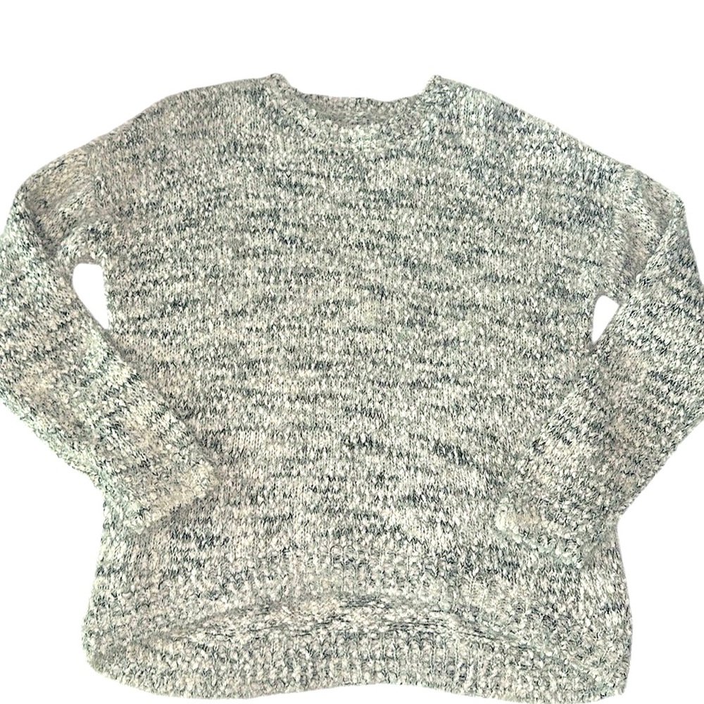 SO | Black and White Heather Style Long Sleeve Sweater Soft Fuzzy | Size XXL